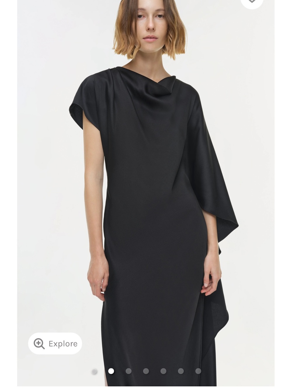 Current season! SIMKHAI Ora Satin Gown size 6 in black satin NWOT - Picture 6 of 9